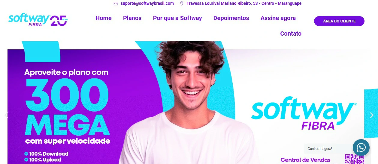 Exemplo de site criado para Softway